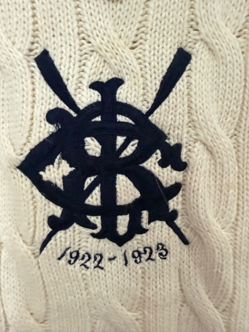 POLO Ralph Lauren Cotton Cashmere 1922-1923 POLO Cable-Knit Vest Tennis - Picture 4 of 6